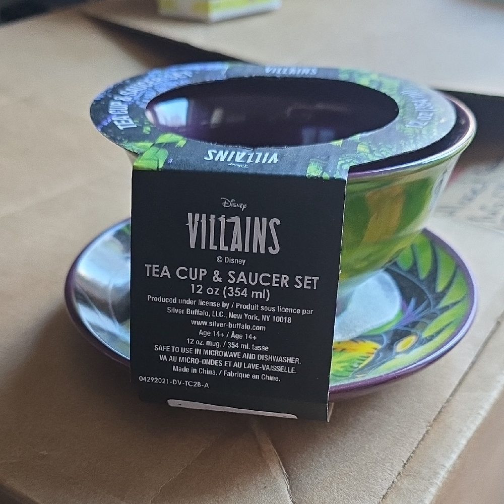 Disney Villains Green and Purple Tea Cup & Saucer